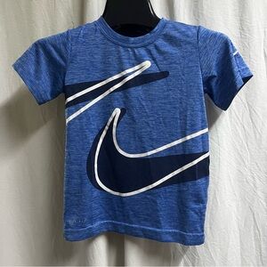 Nike Dri-Fit T Shirt Blue & White Little Boys Size Small 6-7 Athletic Shirt